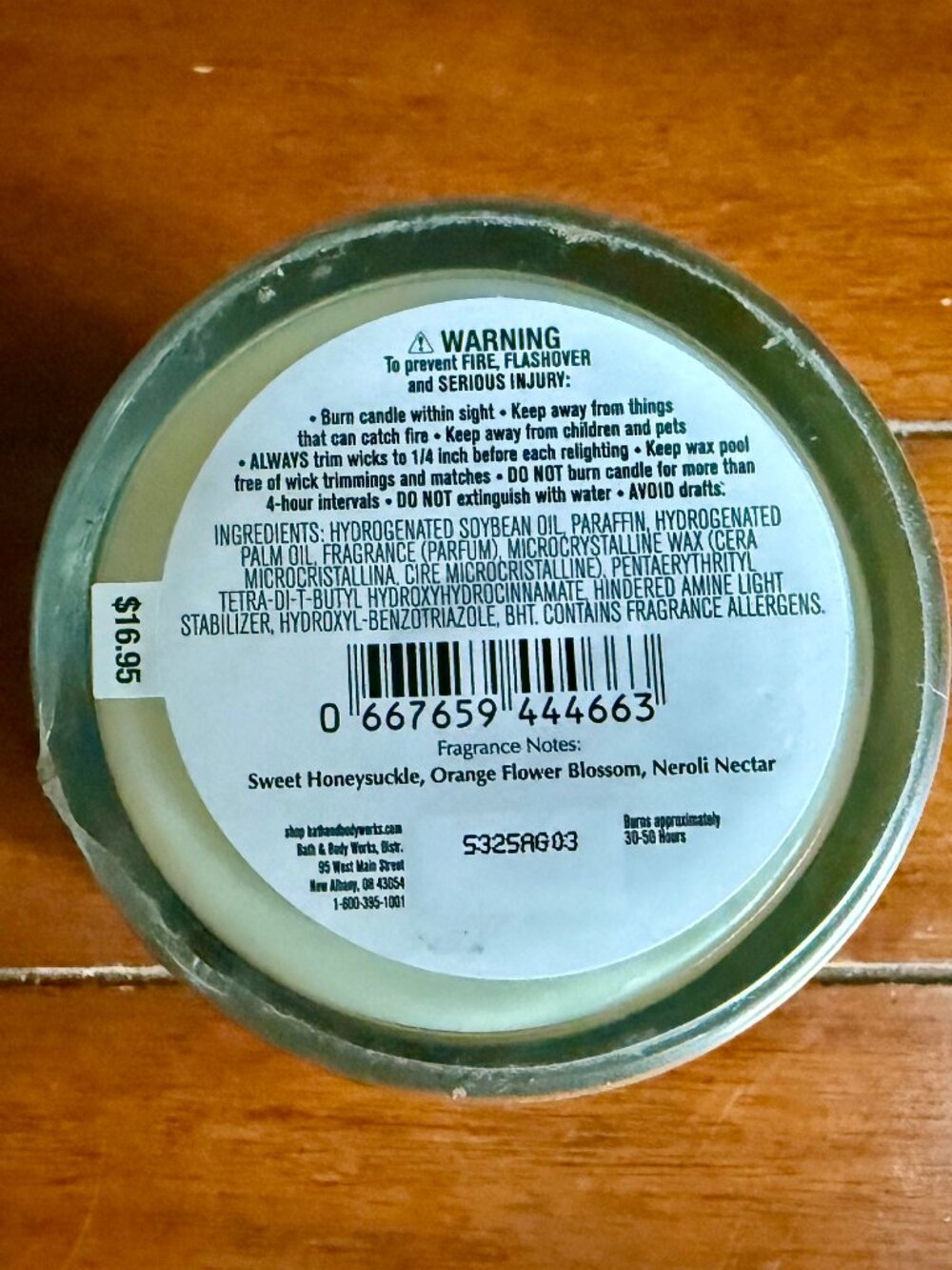 NEW Backyard HoneySuckle Single Wick Candle Bath & Body Works - Picture 3 of 3